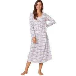 Carole Hochman Blue Medallion Long Sleeve Gown