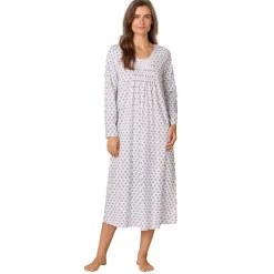 Carole Hochman Blue Medallion Long Sleeve Gown