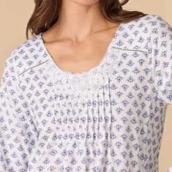 Carole Hochman Blue Medallion Long Sleeve Gown