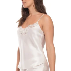 Christine Silk Candy Camisole w/ Lace