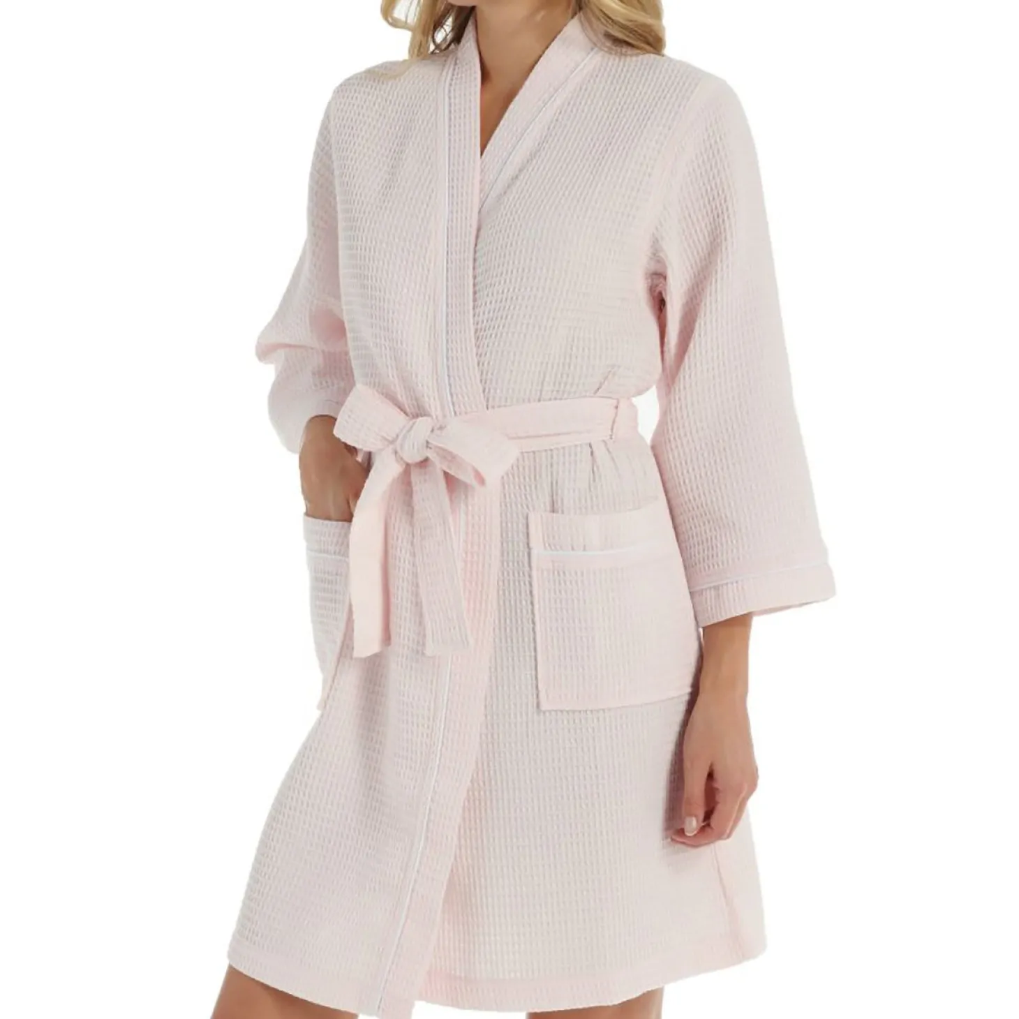 Kayanna Waffle Kimono Spa Robe