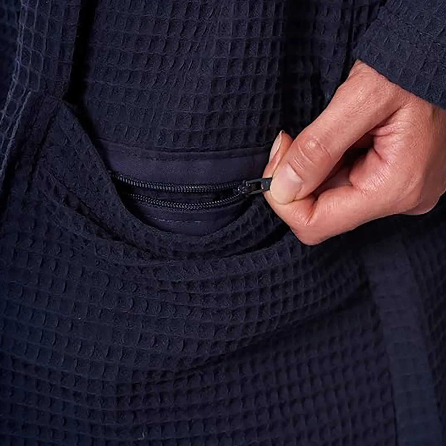 Morgenstern Luca Unisex Cotton Waffle Long Wrap Robe