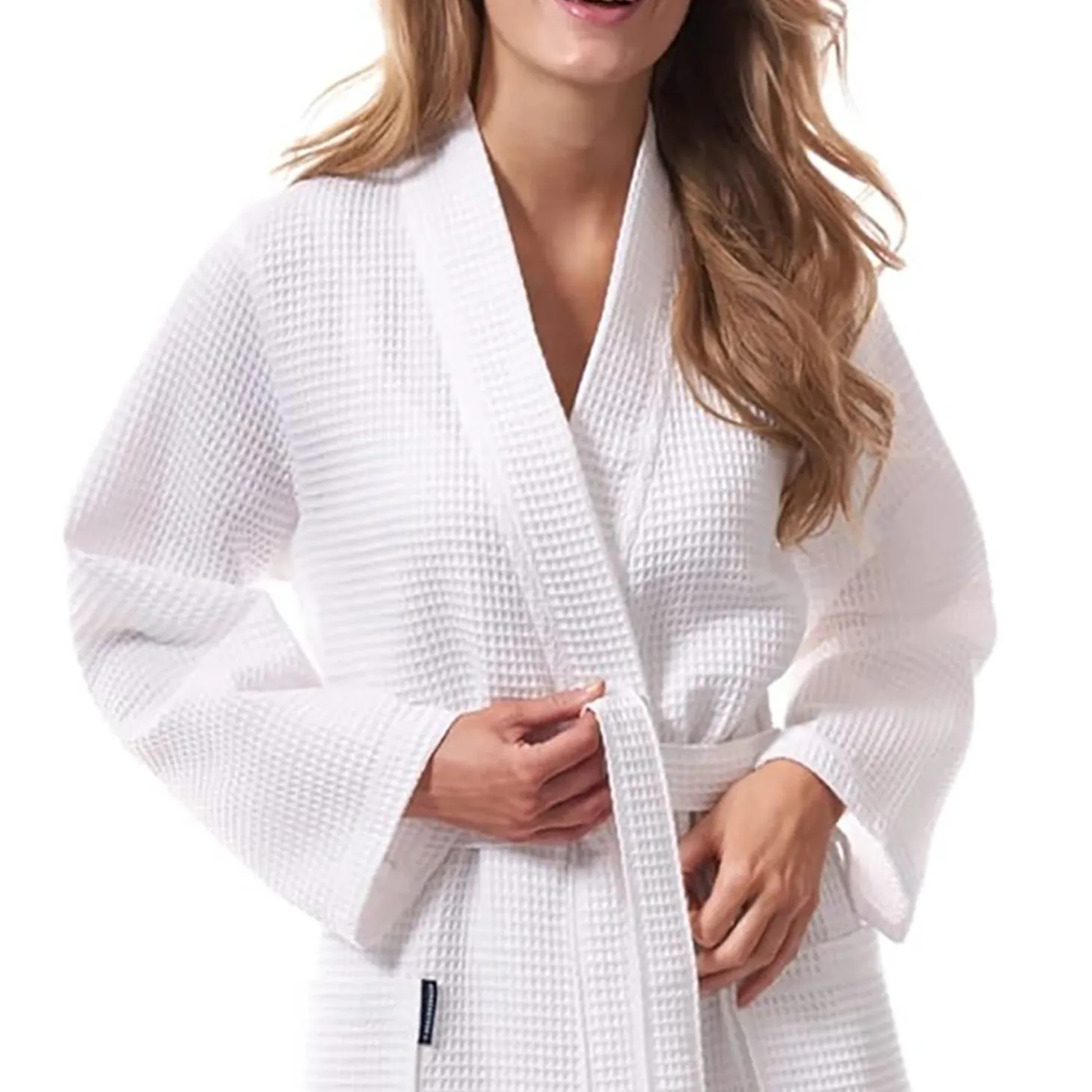 Morgenstern Luca Unisex Cotton Waffle Long Wrap Robe