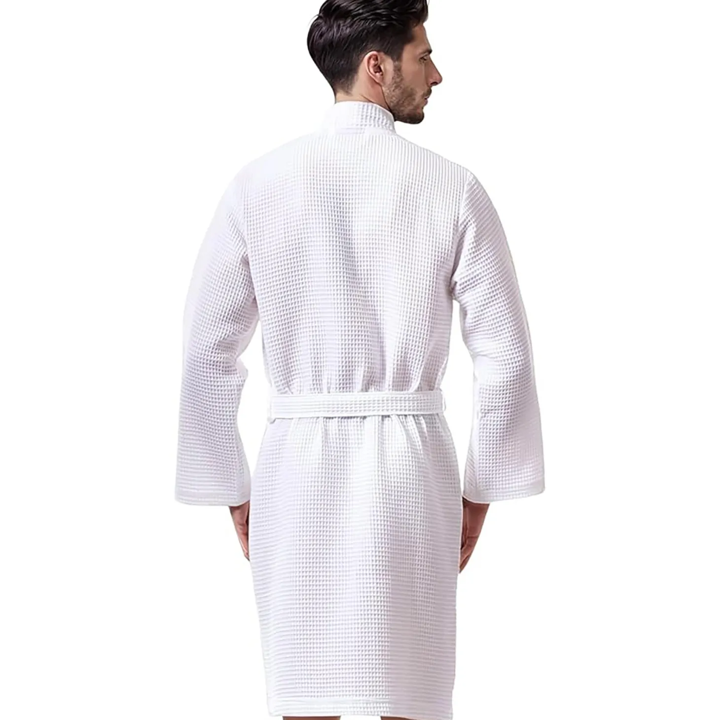 Morgenstern Luca Unisex Cotton Waffle Long Wrap Robe