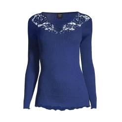 Oscalito LS Wool & Silk Top w/ Leavers Lace