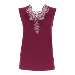 Oscalito Scollo Ricamo Embroidered Front Tank