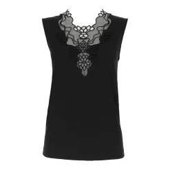 Oscalito Scollo Ricamo Embroidered Front Tank