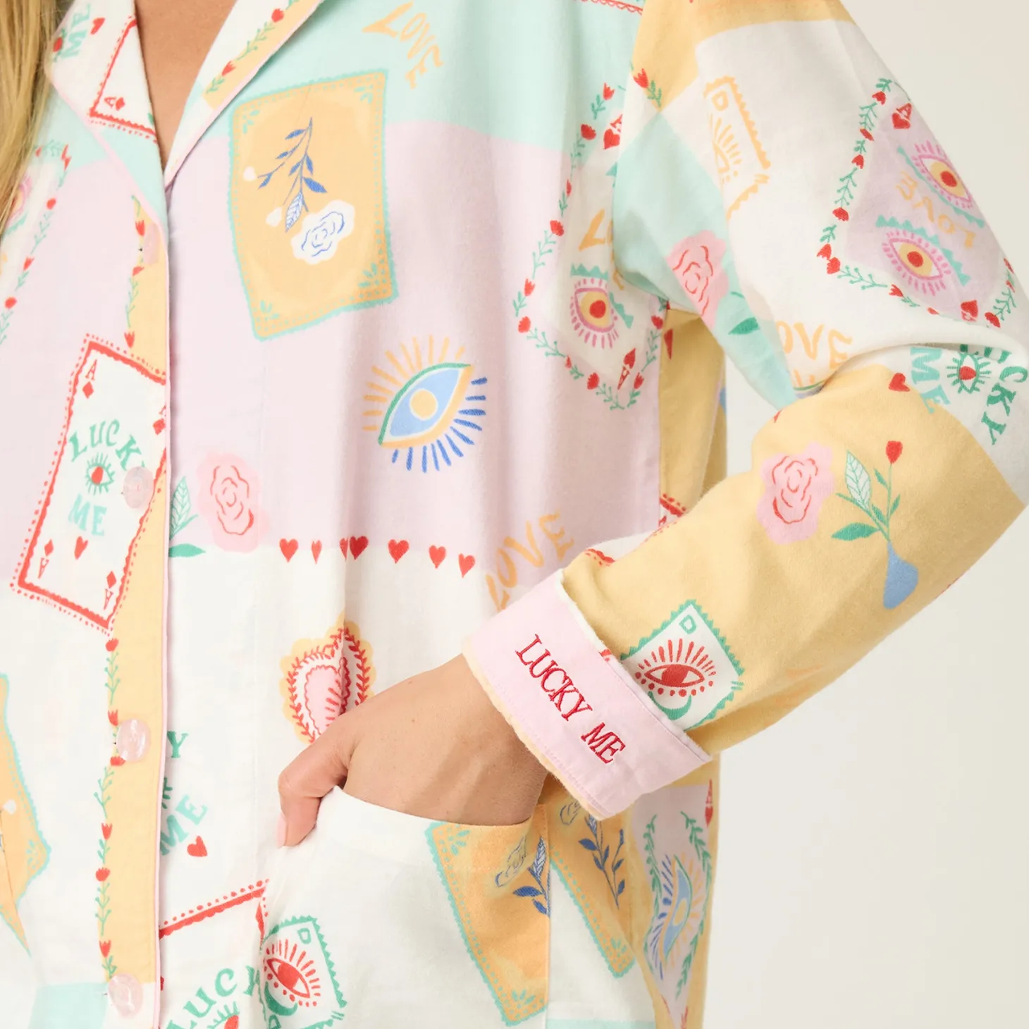 PJ Salvage Lucky Me Tarot Card Flannel PJ Set