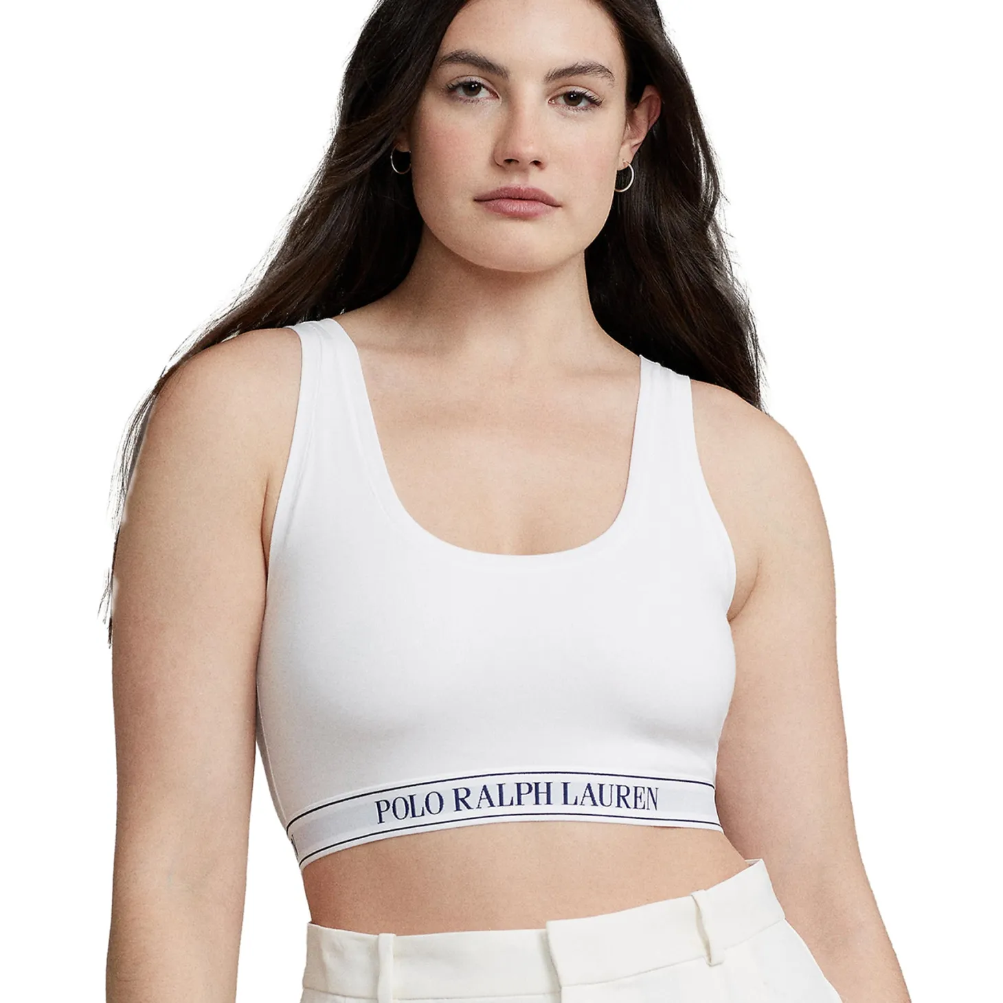 Polo by Ralph Lauren Logo Elastic Cropped Tank Top