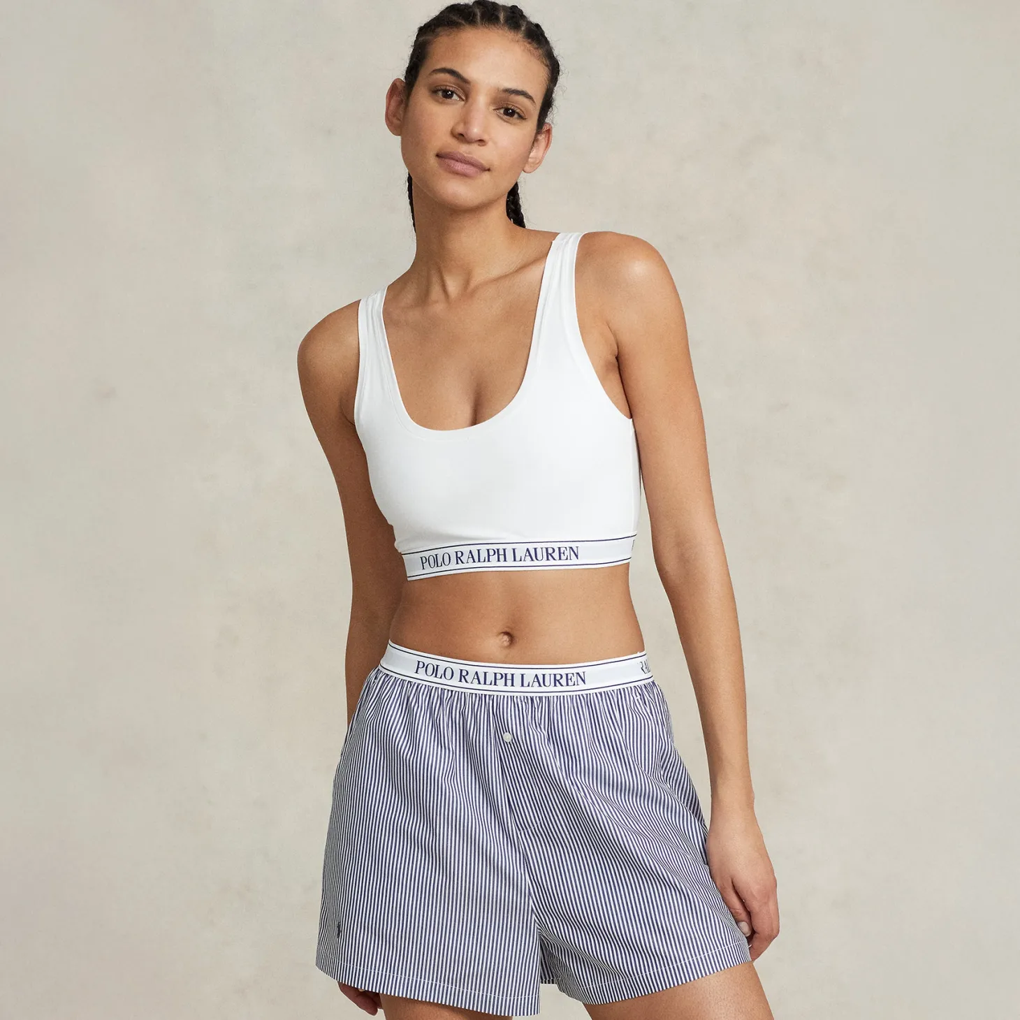 Polo by Ralph Lauren Logo Elastic Cropped Tank Top